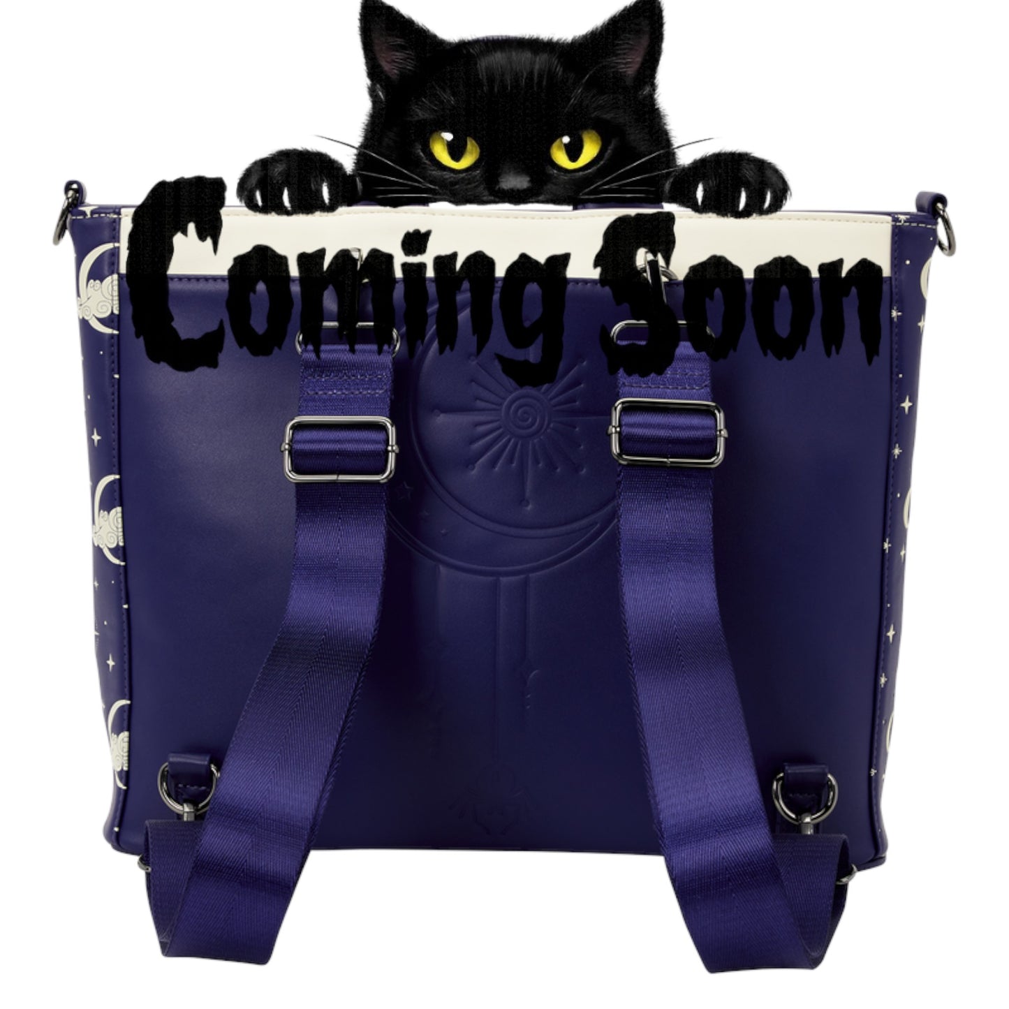 Loungefly New The Nightmare Before Christmas Jack Skellington & Sally Night Sky Convertible Backpack and Tote Crossbody Bag
