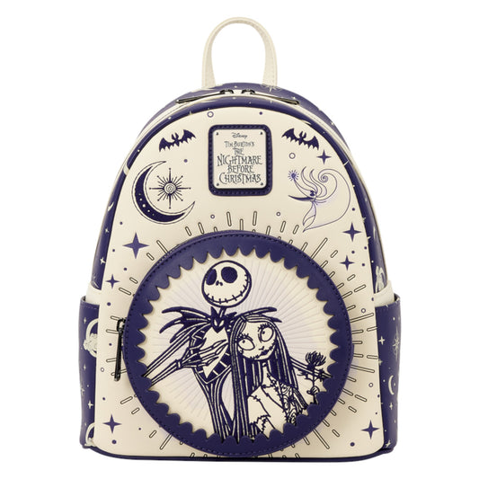 Loungefly New The Nightmare Before Christmas Jack Skellington & Sally Night Sky Mini Backpack