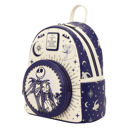Loungefly New The Nightmare Before Christmas Jack Skellington & Sally Night Sky Mini Backpack