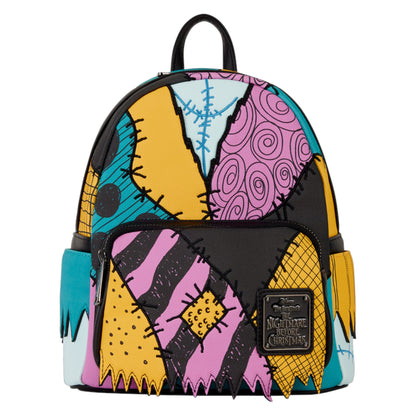 Colorful The Nightmare Before Christmas Sally backpack with patterned design on a white background