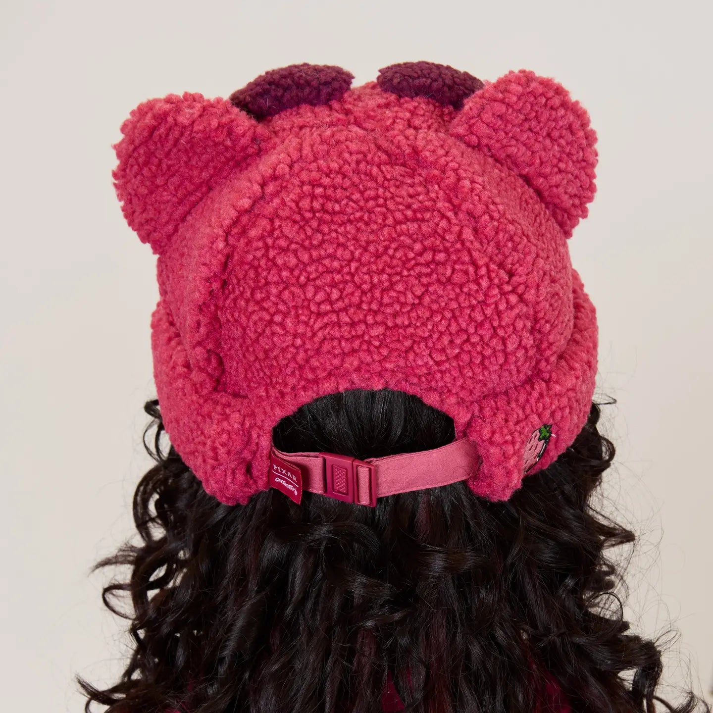 Toy Story Lotso Sherpa Beanie beanie with ears on a plain background