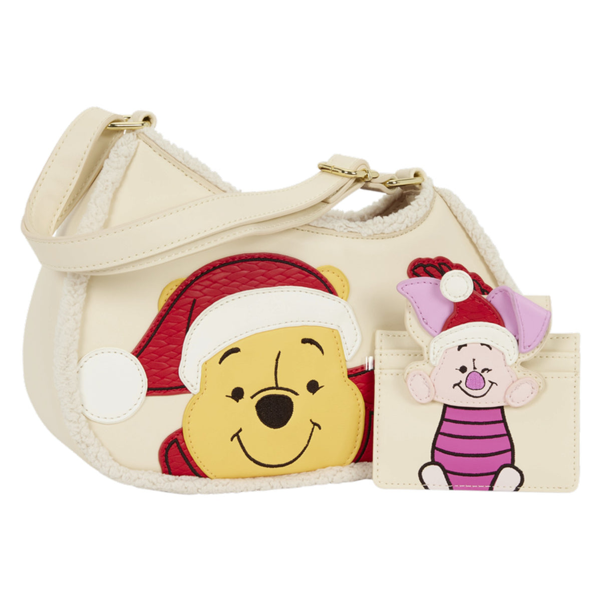 Loungefly New Winnie the Pooh and Piglet Holiday Crossbody Bag