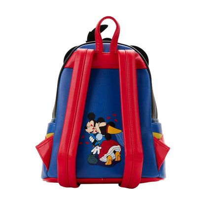 Backpack with Brave Little Tailor Mickey Mouse character design on a white background