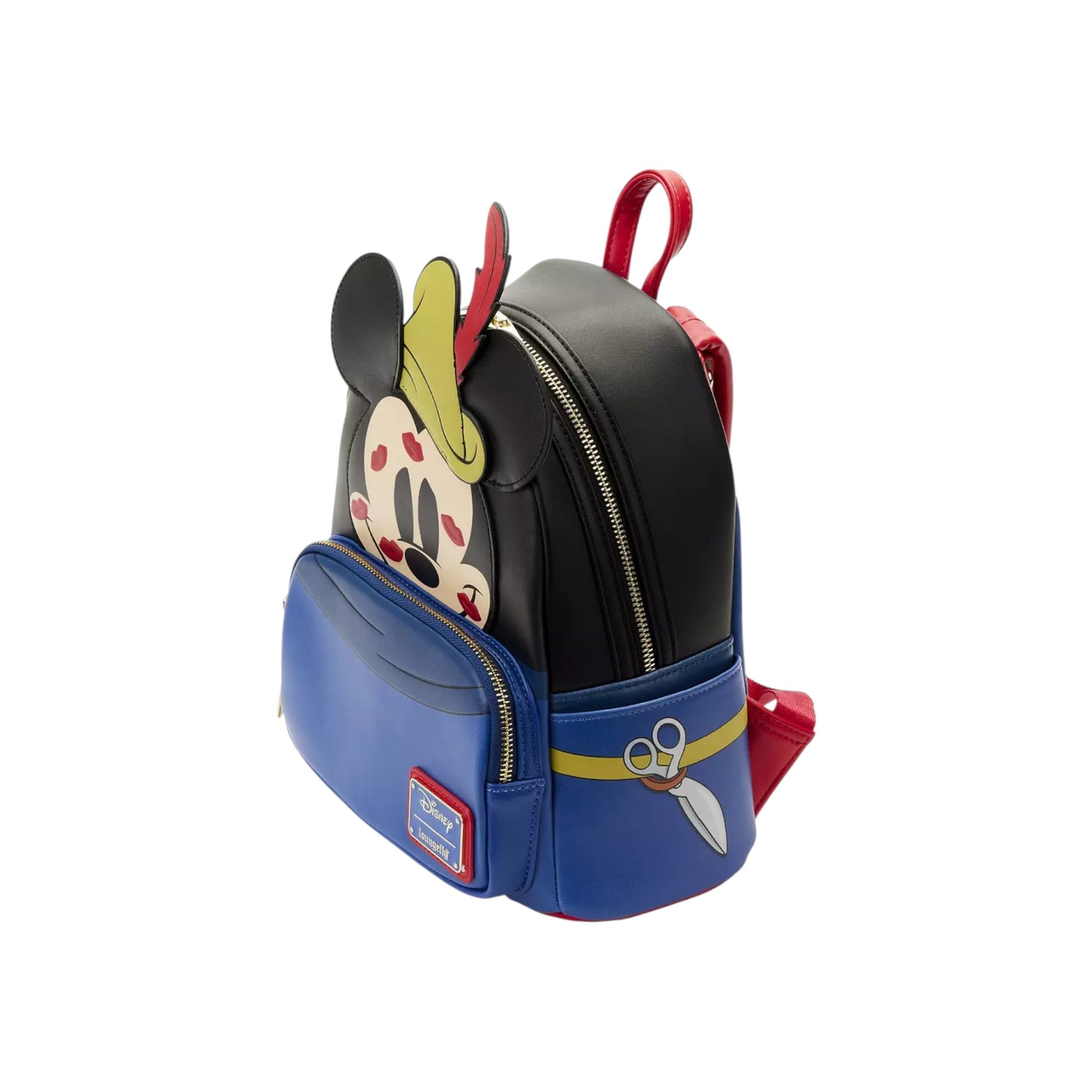 Backpack with Brave Little Tailor Mickey Mouse character face on a white background