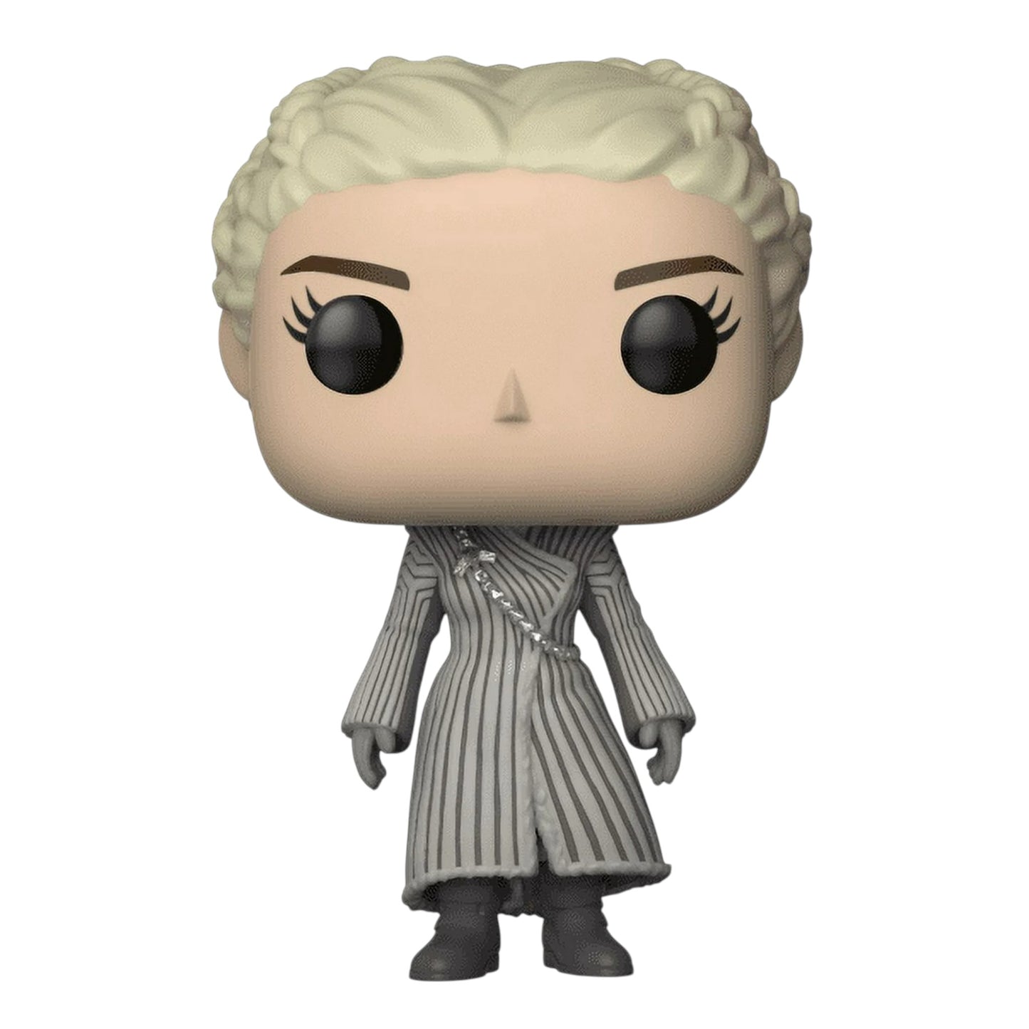 Funko Pop! vinyl figure of Game of Thrones Daenerys Targaryen (White Coat) with blonde hair and a detailed outfit on a white background