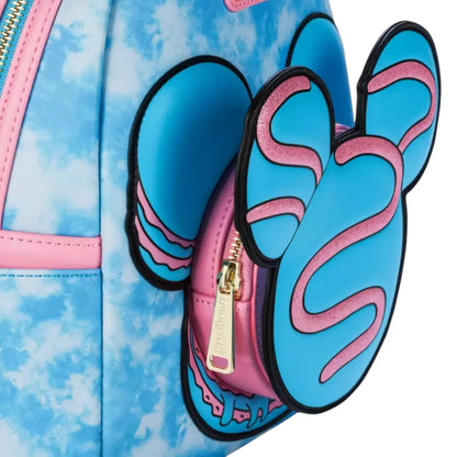 Blue Disney Eats Collection backpack with Mickey Mouse head Macaron  character design on a white background