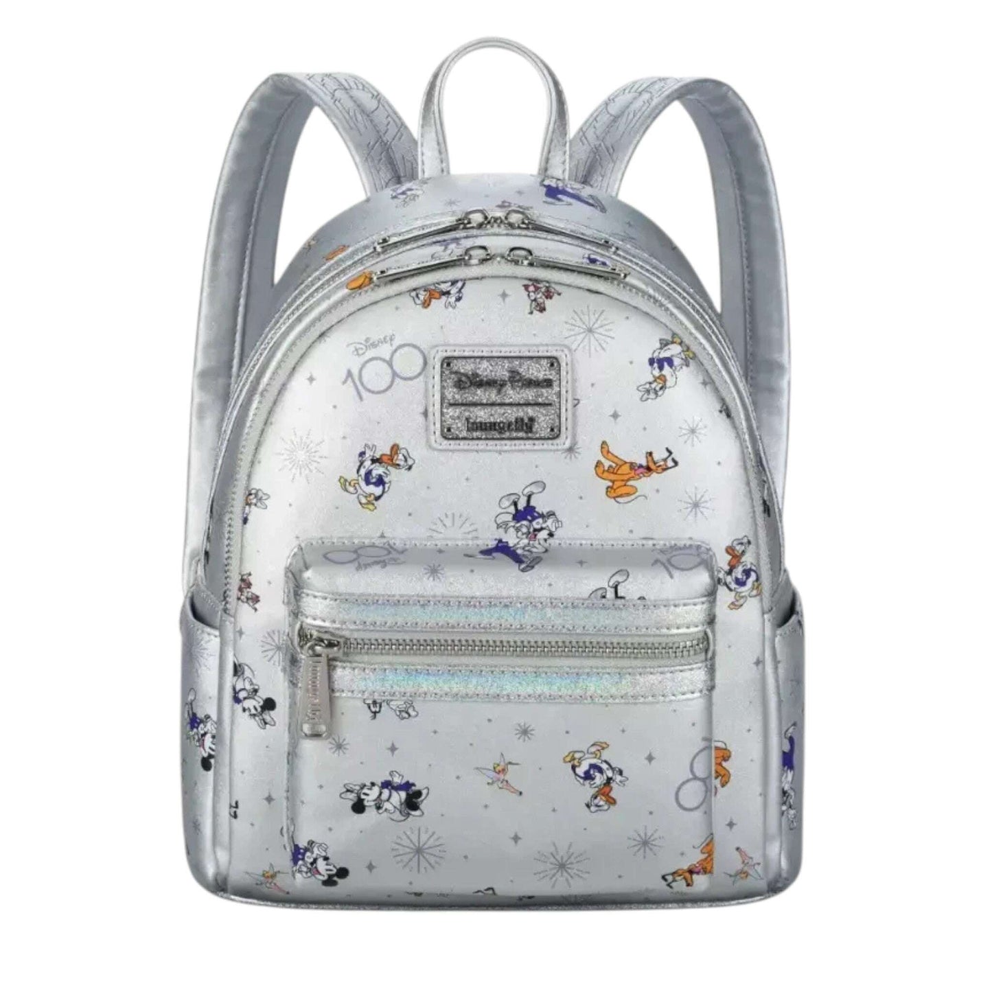 Backpack with Mickey and friends  character designs on a white background