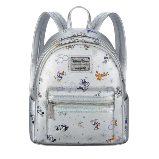 Backpack with Mickey and friends  character designs on a white background
