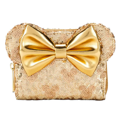 Loungefly Disney Parks Minnie Mouse Gold Sequin Wallet
