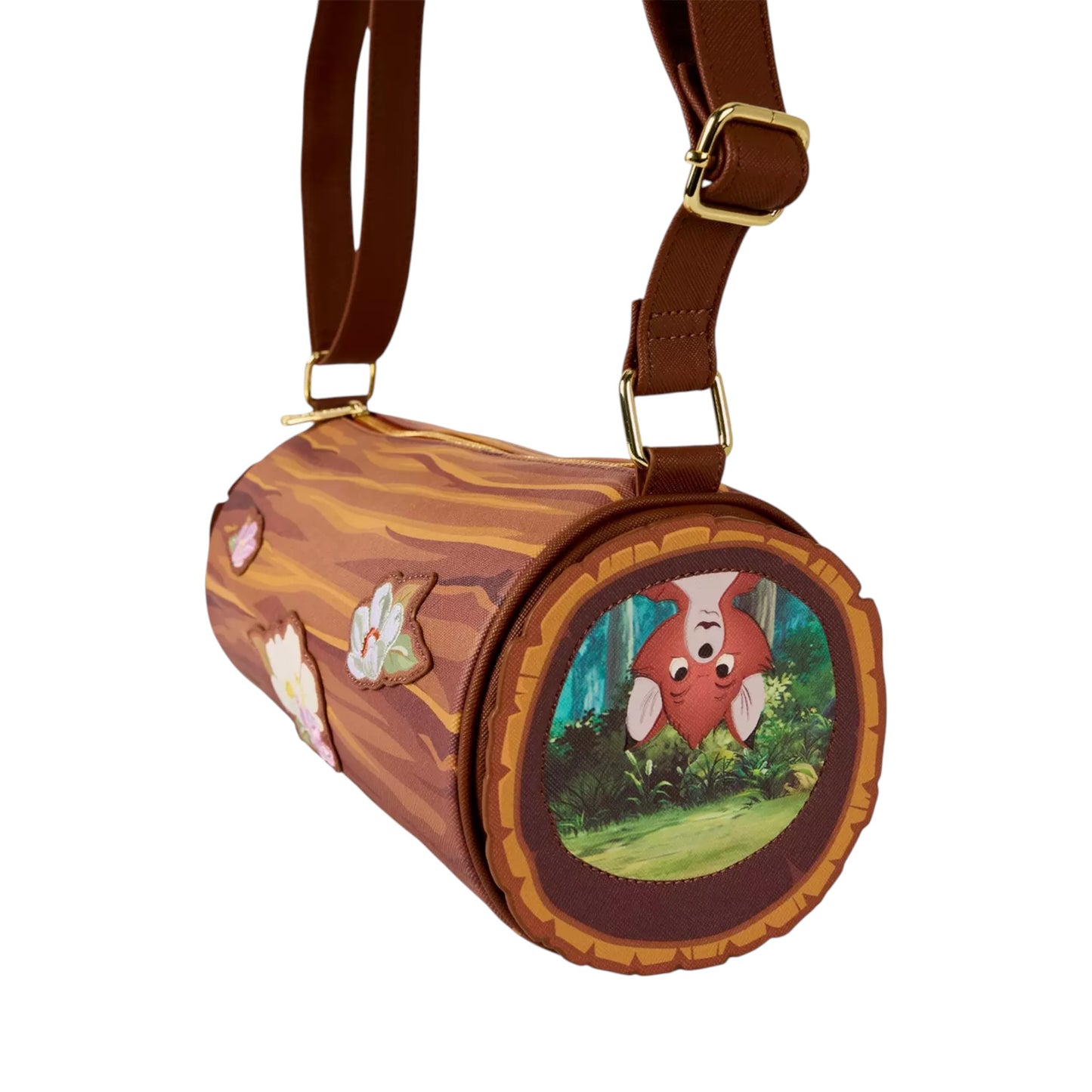 Loungefly Disney The Fox and the Hound Forest Floral Log Figural Crossbody Bag