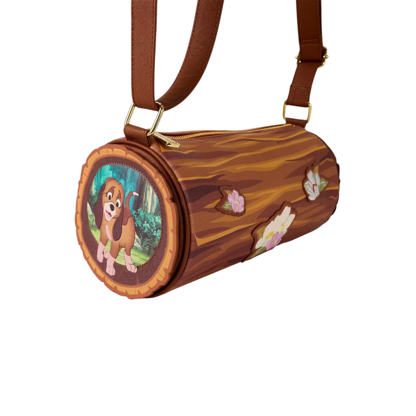Loungefly Disney The Fox and the Hound Forest Floral Log Figural Crossbody Bag