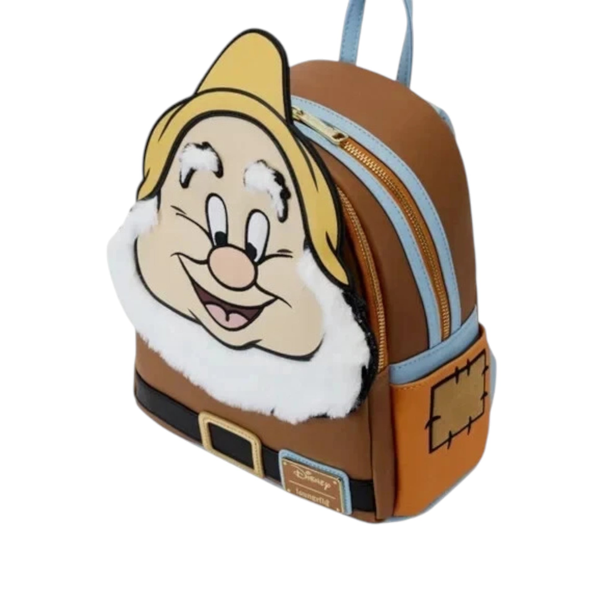 Backpack with Snow White Happy Dwarf  character design on a white background