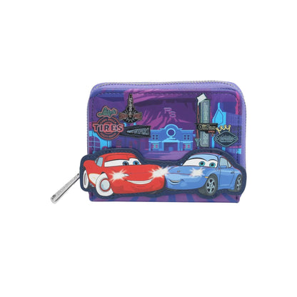 Wallet with Lightning McQueen & Sally Nighttime design on a white background