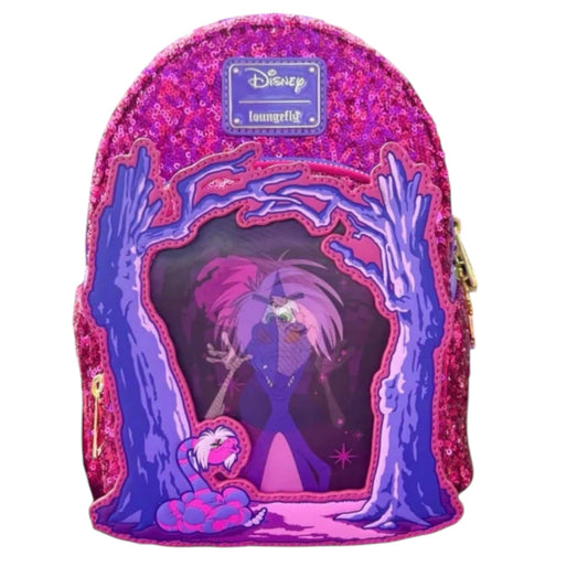 Backpack with Madam Mim design on a white background
