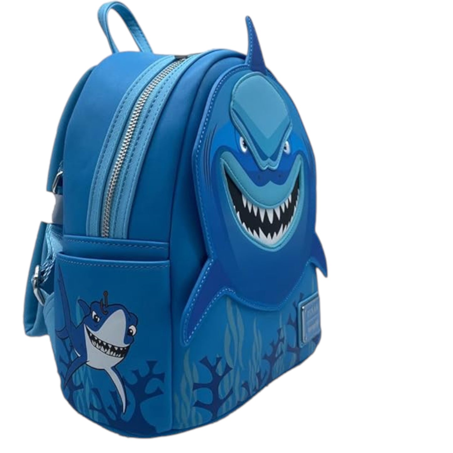 Blue  Bruce-themed backpack on a white background
