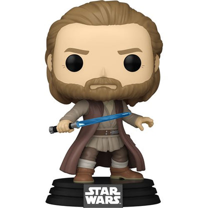 Funko Pop! figurine of  Star Wars Obi-Wan-Kenobi from Star Wars on a white background