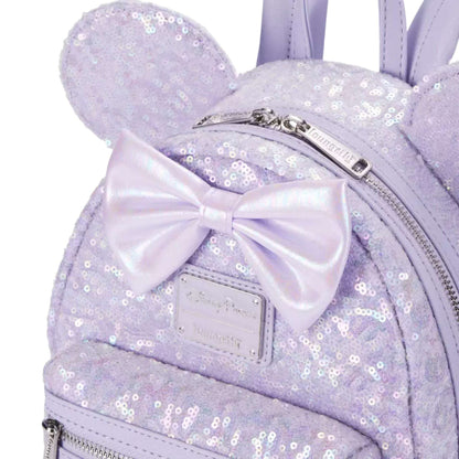 Loungefly Disney Parks 2025 Sequin Opalescent Lavender Mini Backpack The Bag Dude