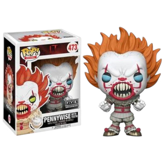 Funko Pop! vinyl figure of Pennywise with Teeth from It with packaging on a white background