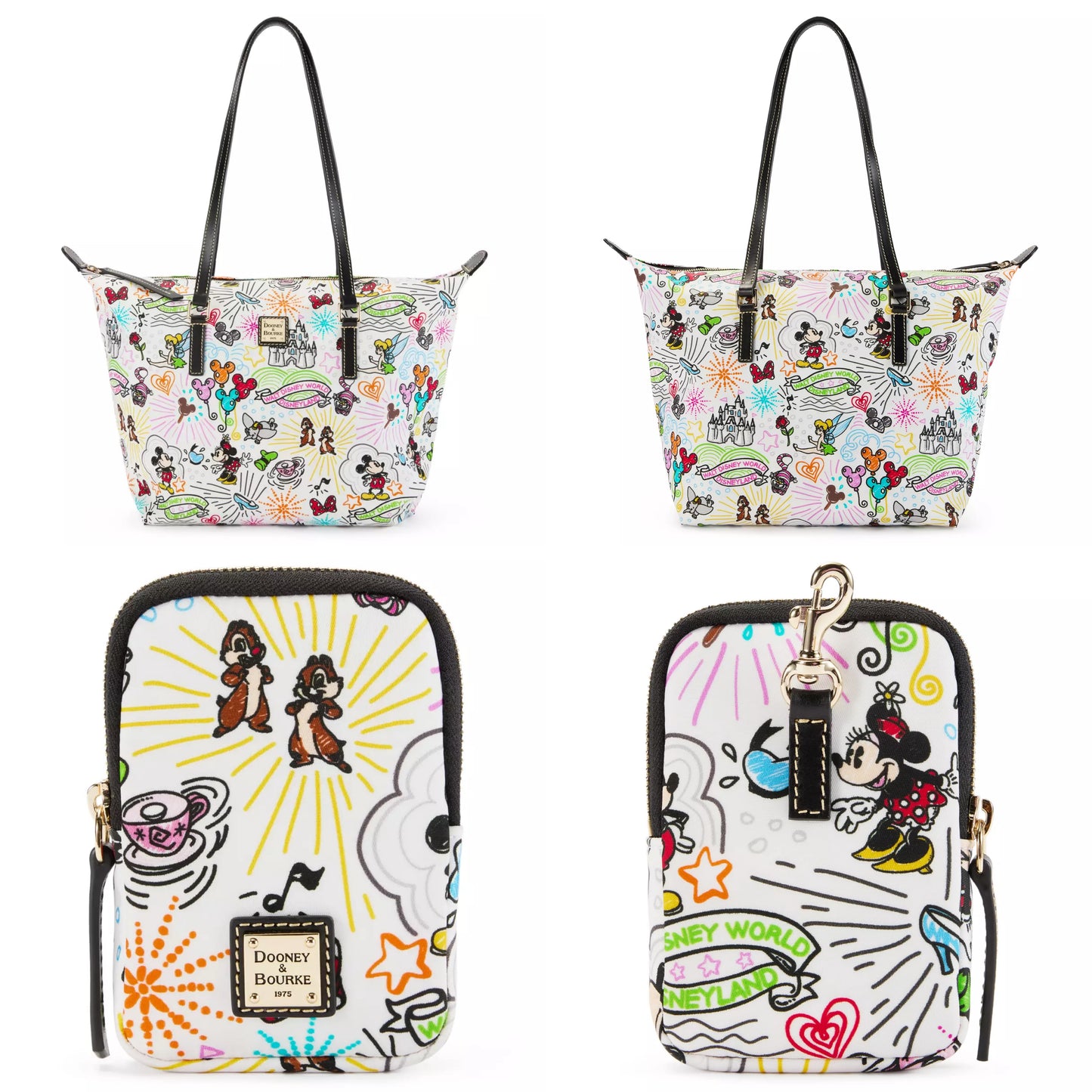 Dooney & Bourke Vault Disney Sketch Tote Bag & Pouch Bag Set