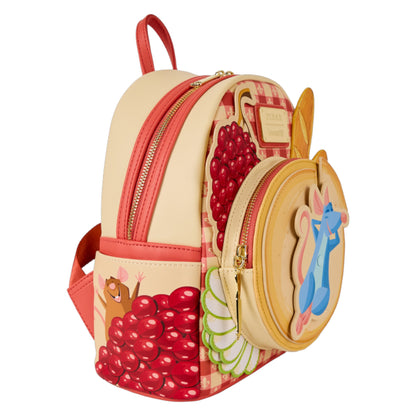 Backpack with Ratatouille Charcuterie character design on a white background