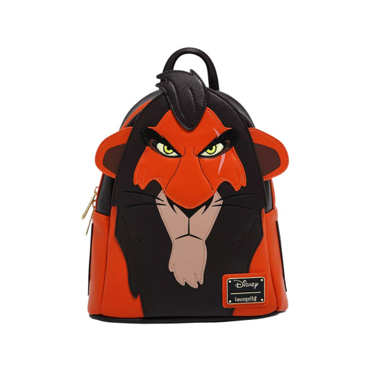 Backpack with scar's face design on a white background