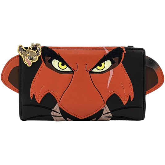  wallet with Scar face design on a white background