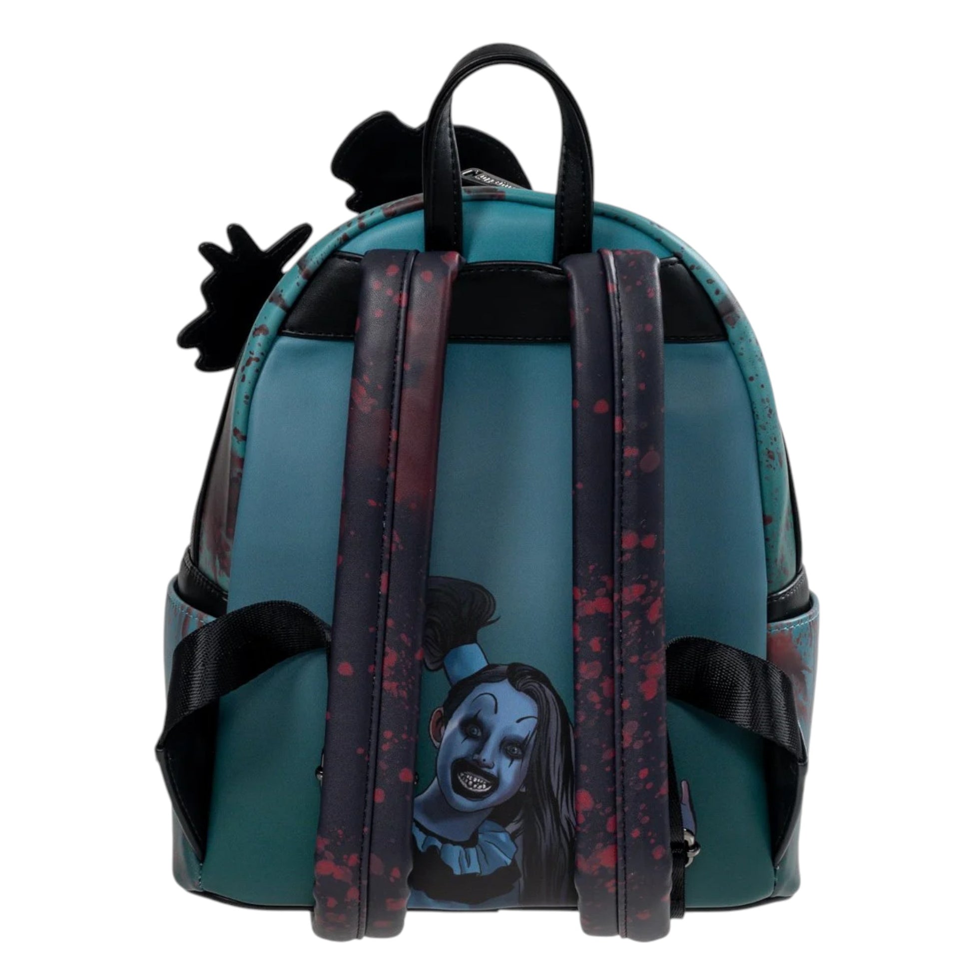 horror themed mini backpack Loungefly New Terrifier Art the Clown Blood Splatter Glow in the Dark – The Bag Dude