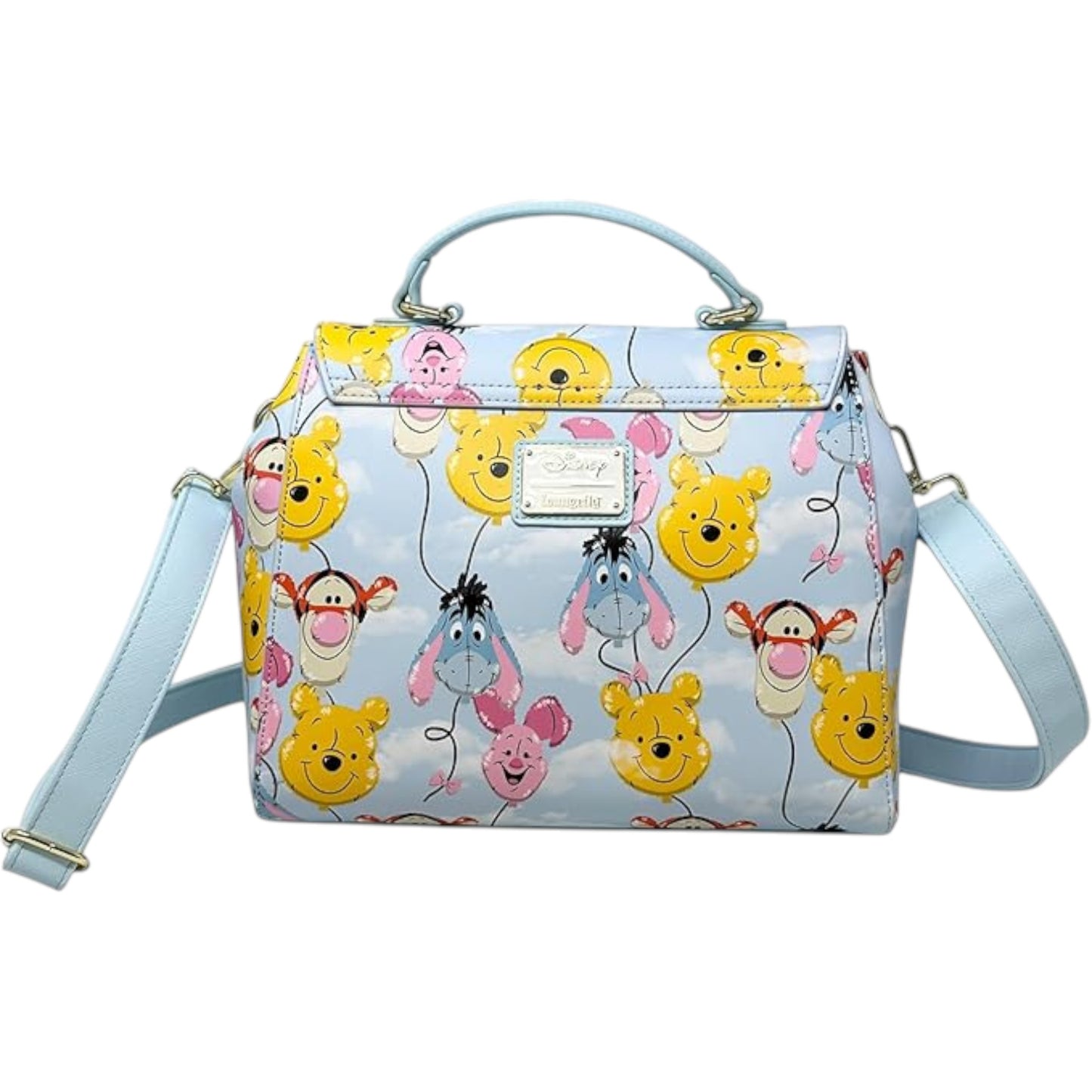 Winnie the Pooh Balloon Friends character handbag with a light blue background